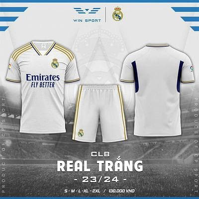 Quần Áo CLB REAL 23/24 - TRẮNG