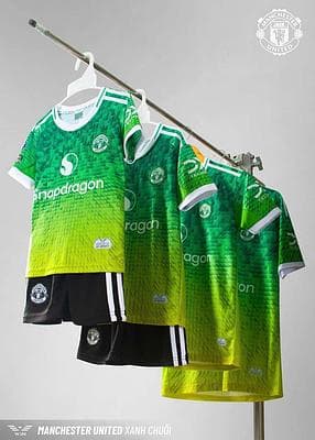 Quần áo clb trẻ e MU 24/25 (size11-13) - CHUỐI
