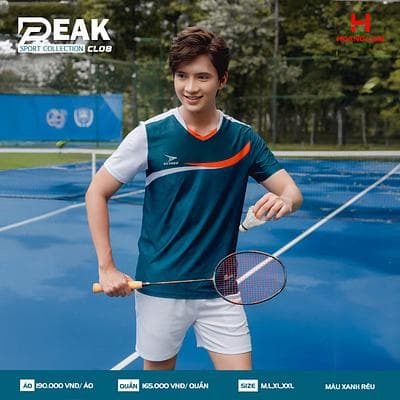 ÁO CẦU LÔNG PEAK CL08 ( SIZE NAM ) - XANH RÊU