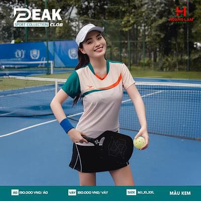 ÁO CẦU LÔNG PEAK CL08 (SIZE NỮ) - KEM