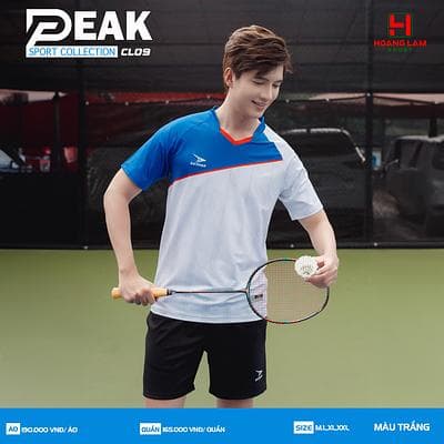 ÁO CẦU LÔNG PEAK CL09 ( SIZE NAM) - TRẮNG