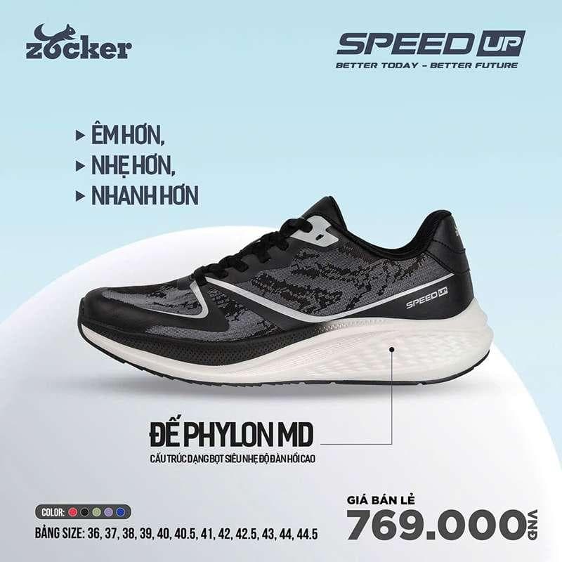 GIÀY CHẠY BỘ ZOCKER SPEED UP - ĐEN