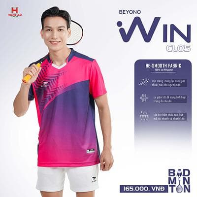 ÁO CẦU LÔNG CL05 (SIZE NAM) - XANH HỒNG