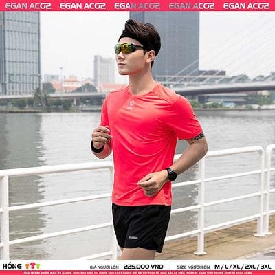 ÁO CHẠY BỘ EGAN AC02- NAM - HỒNG