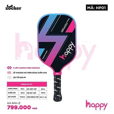 PICKLEBALL ZOCKER- HP01 - XANH HỒNG
