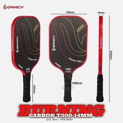 Vợt Pickleball Gamicy Burning T300 (14mm)
