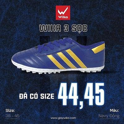 Giày 3 sọc wika TE - XANH THAN
