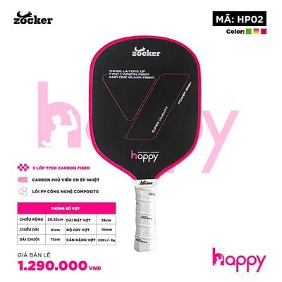 VỢT PICKLEBALL ZOCKER HP02 - HỒNG