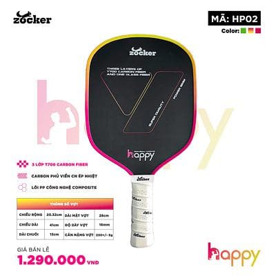VỢT PICKLEBALL ZOCKER HP02 - HỒNG VÀNG