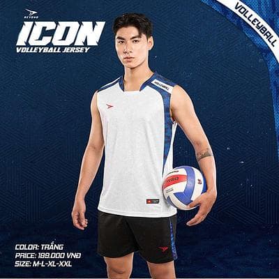 Qa Bóng Chuyền Beyono ICON NAM - TRẮNG