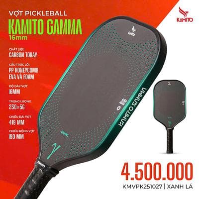 Vợt Pickleball Kamito Gamma 16mm - XANH LÁ