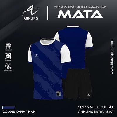 Quần Áo Bóng Đá MATA - Màu Xanh Than