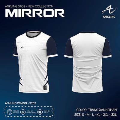 Quần Áo Bóng Đá MIRROR - Màu Trắng Xanh Than
