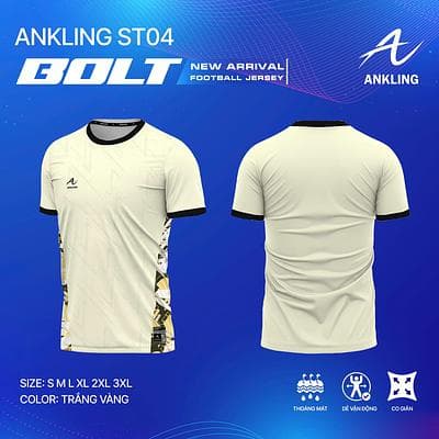Quần Áo Bóng Đá BOLT - Màu Trắng Vàng