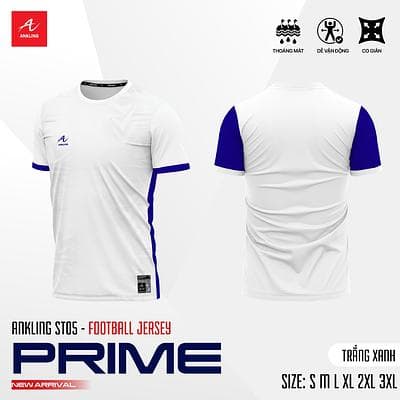 Quần Áo Bóng Đá PRIME - Màu Trắng Xanh