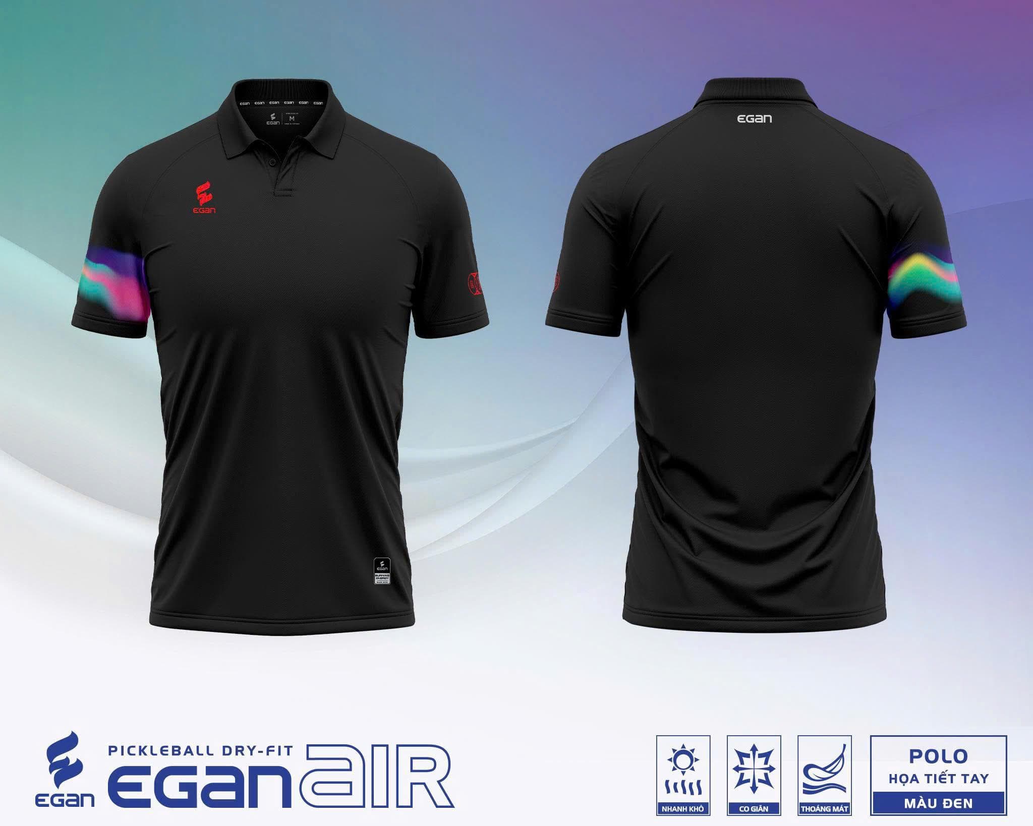 Áo Pickleball egan AIR - ĐEN