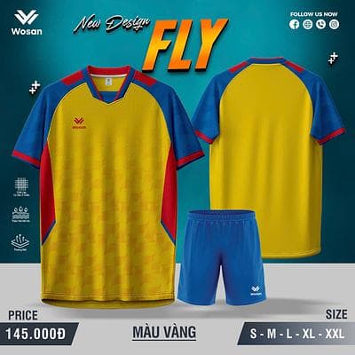 Quần áo bóng đá wosan FLY - VÀNG
