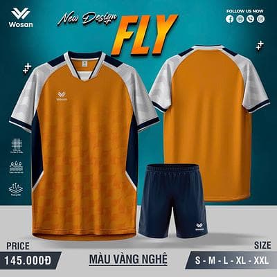 Quần áo bóng đá wosan FLY - vàng nghệ