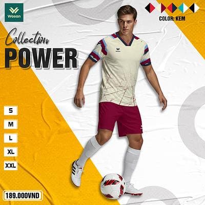 Quần Áo Bóng Đá POWER - Kem