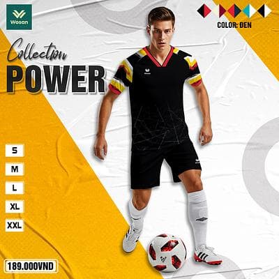 Quần Áo Bóng Đá POWER - Đen