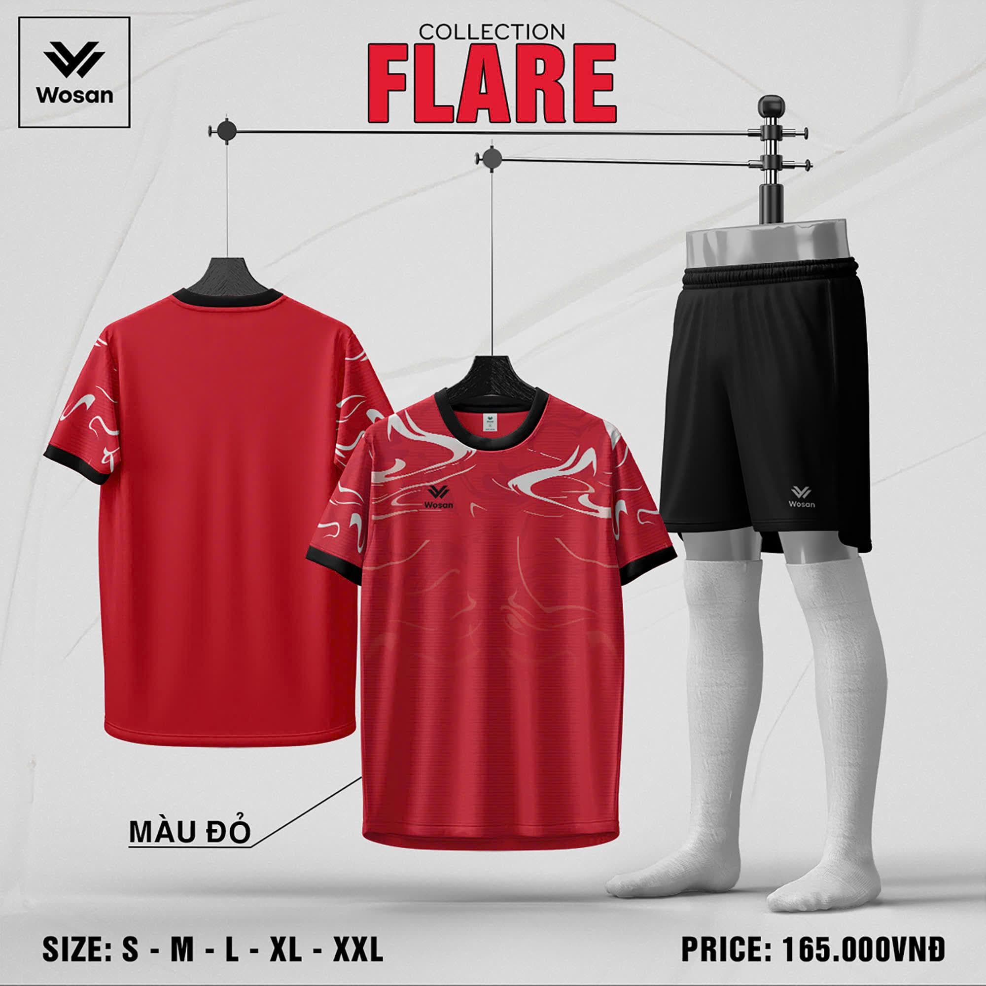 Quần áo bóng đá wosan Flare - ĐỎ