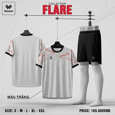 Quần áo bóng đá wosan Flare - TRẮNG 