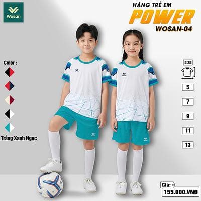 Quần áo bóng đá trẻ em Power - trắng ngọc