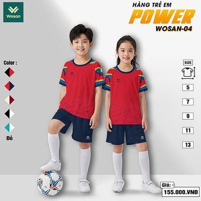 Quần áo bóng đá trẻ em Power - ĐỎ