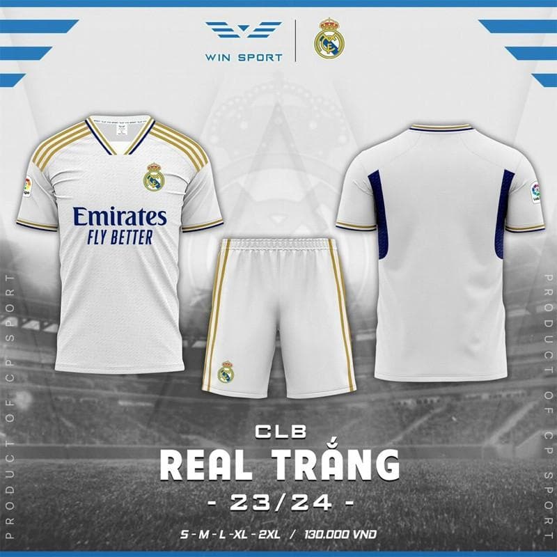 Quần Áo CLB REAL 23/24 - TRẮNG