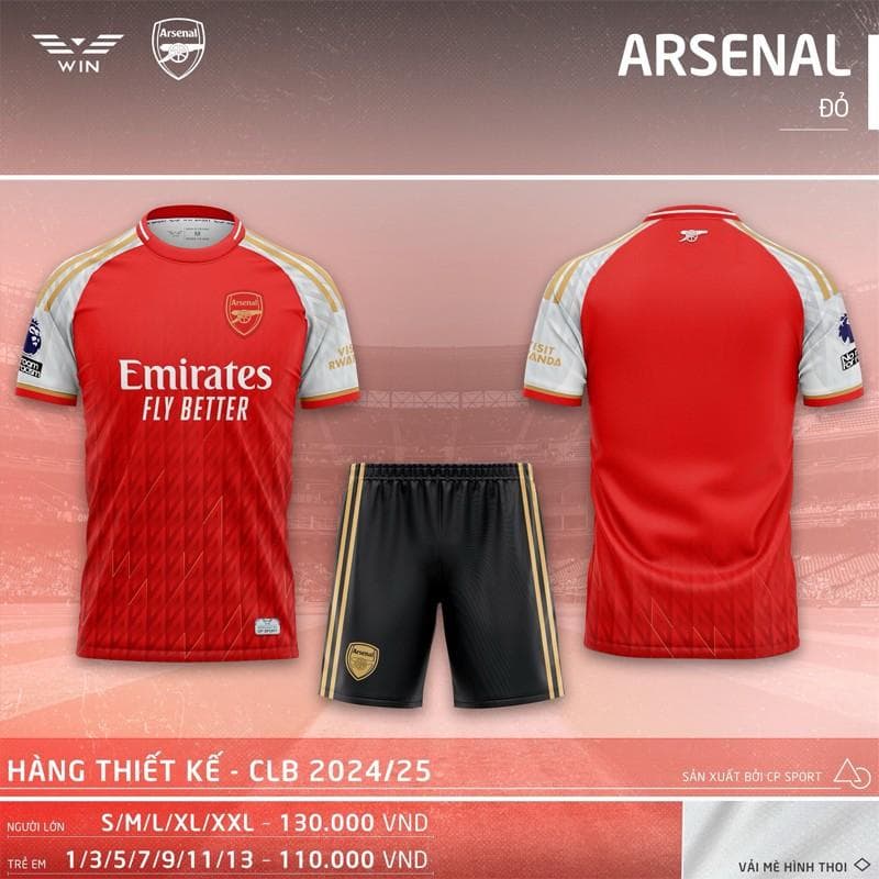 Quần Áo CLB ARSENAL 24/25 - ĐỎ
