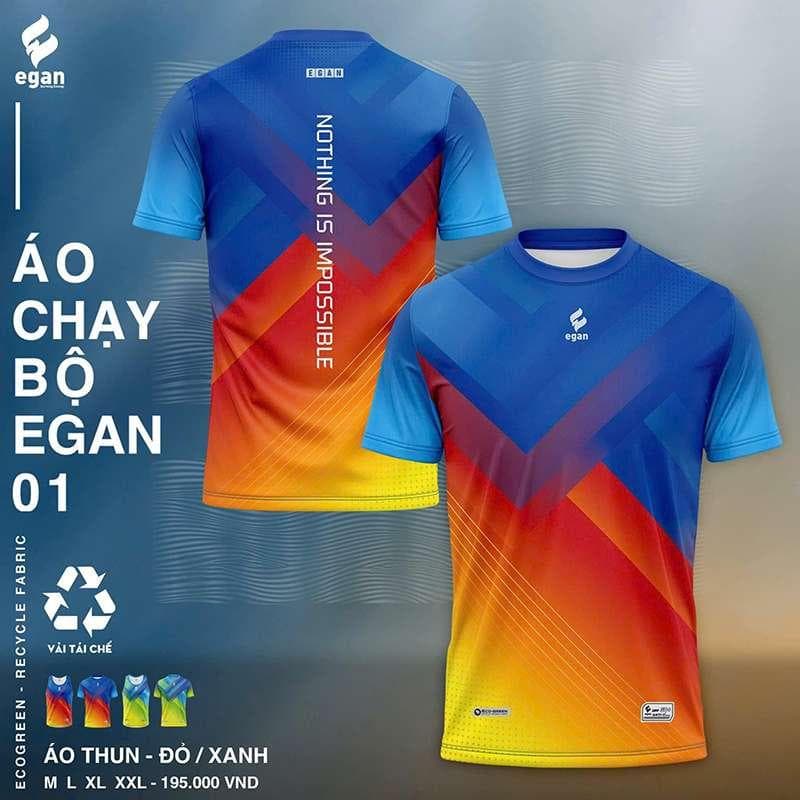 ÁO CHẠY BỘ EGAN 01 (CÓ TAY) - ĐỎ XANH