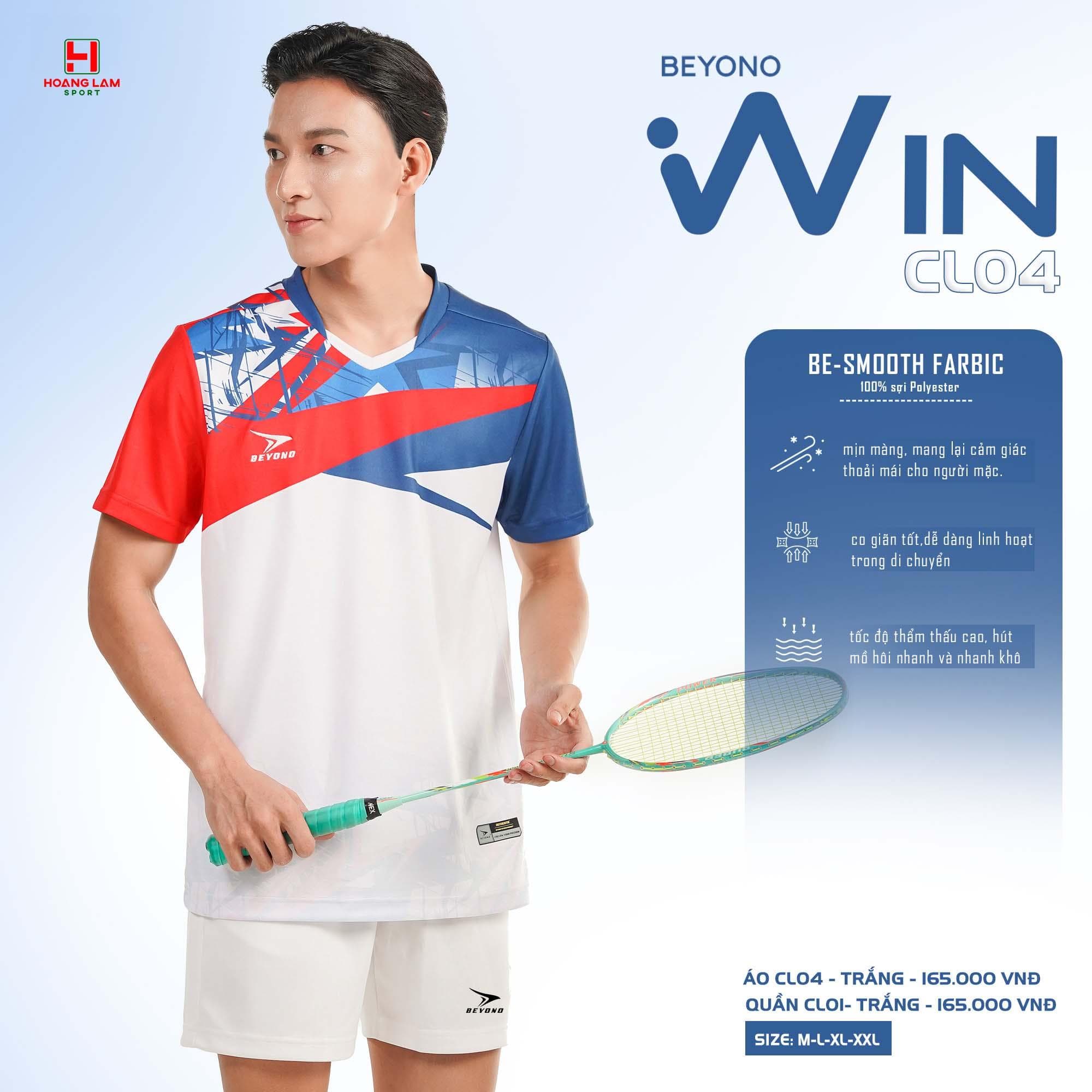 ÁO CẦU LÔNG WIN CL04 (NAM ) - TRẮNG
